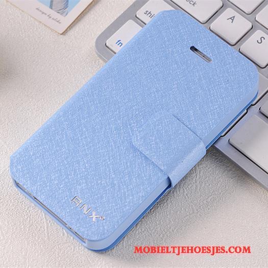 iPhone 4/4s Hoesje Bescherming Clamshell Anti-fall Rose Goud Leren Etui Persoonlijk Hoes