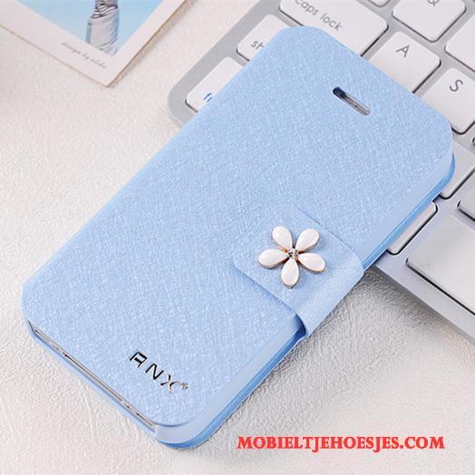 iPhone 4/4s Hoesje Bescherming Clamshell Anti-fall Rose Goud Leren Etui Persoonlijk Hoes