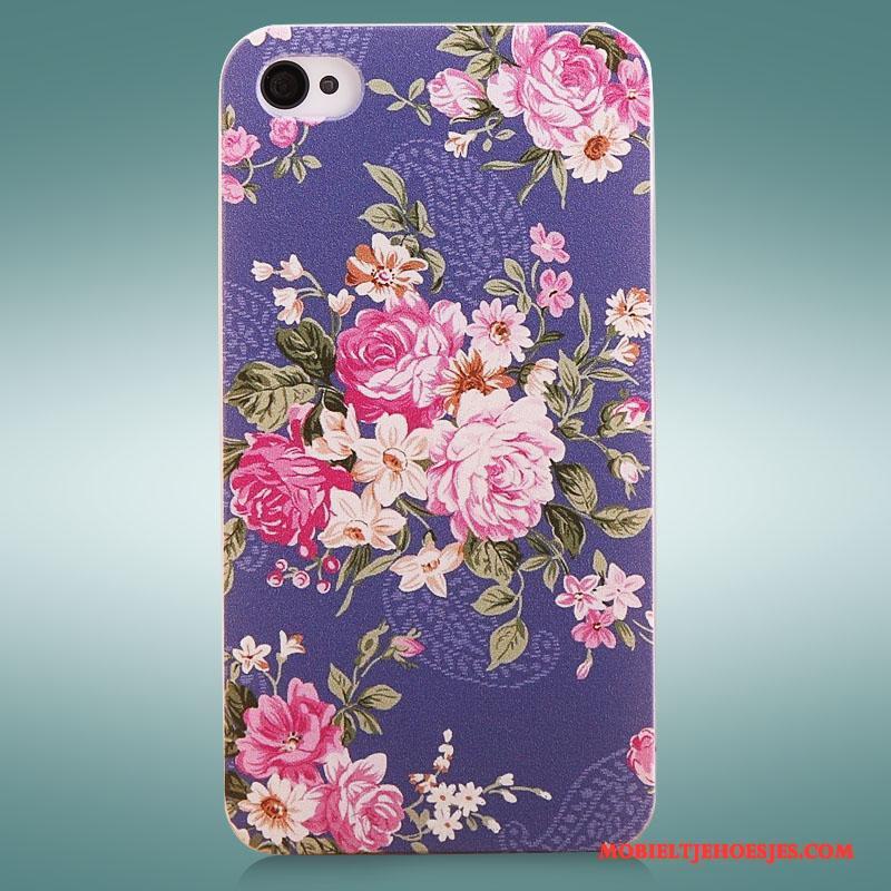 iPhone 4/4s Hoesje Hard Schrobben Mobiele Telefoon Hoes Purper Geschilderd Bescherming