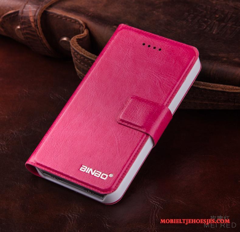 iPhone 4/4s Nieuw Hoesje Telefoon Roze Leren Etui Folio Bescherming Mobiele Telefoon