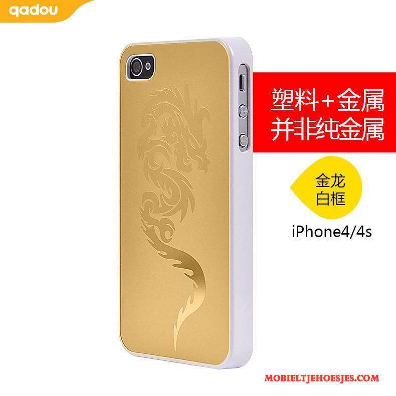 iPhone 4/4s Zilver Zwart Goud Metaal Hoes Bescherming Hoesje