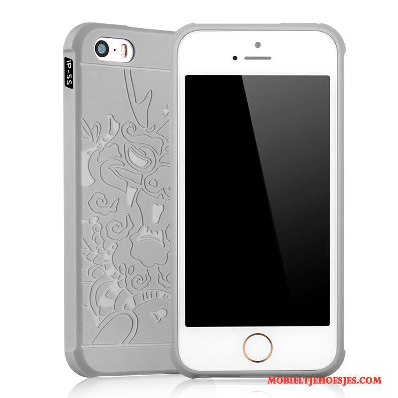 iPhone 5/5s All Inclusive Hoesje Telefoon Bescherming Grijs Zacht Anti-fall Schrobben