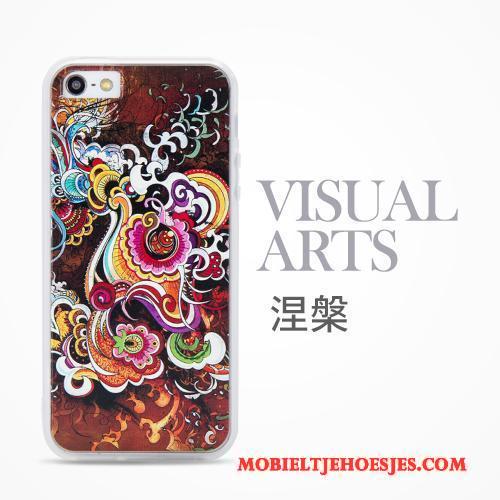 iPhone 5/5s Chinese Stijl Anti-fall Reliëf Bescherming Hoesje Telefoon All Inclusive Mobiele Telefoon