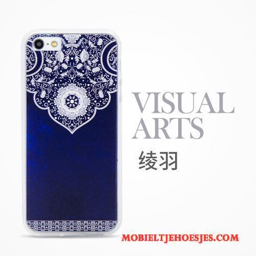 iPhone 5/5s Chinese Stijl Anti-fall Reliëf Bescherming Hoesje Telefoon All Inclusive Mobiele Telefoon