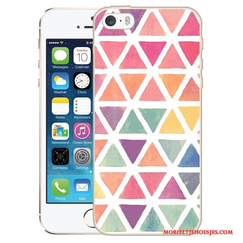 iPhone 5/5s Geschilderd Roze Reliëf Hoesje Siliconen Bescherming Telefoon