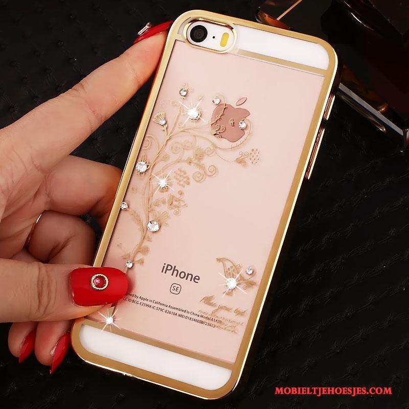 iPhone 5/5s Hard Hoesje Telefoon Met Strass Rood Trend Bescherming