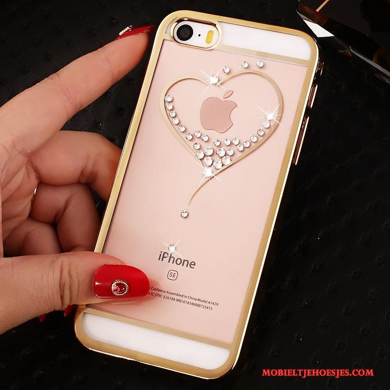 iPhone 5/5s Hard Hoesje Telefoon Met Strass Rood Trend Bescherming