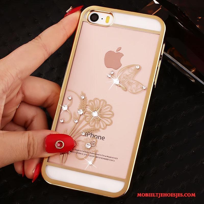 iPhone 5/5s Hard Hoesje Telefoon Met Strass Rood Trend Bescherming