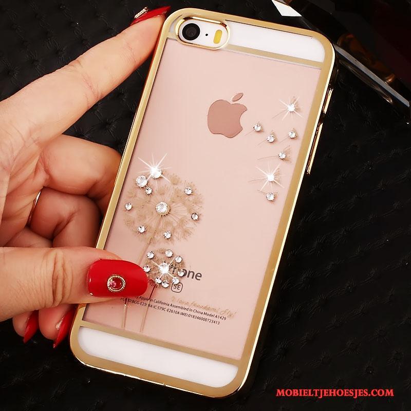 iPhone 5/5s Hard Hoesje Telefoon Met Strass Rood Trend Bescherming