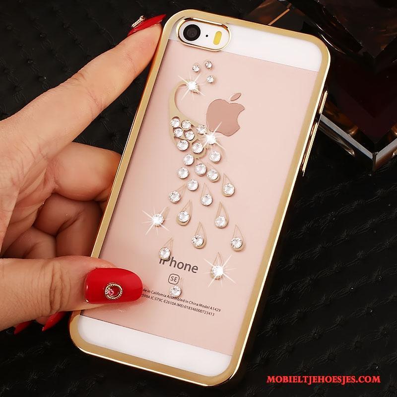 iPhone 5/5s Hard Hoesje Telefoon Met Strass Rood Trend Bescherming