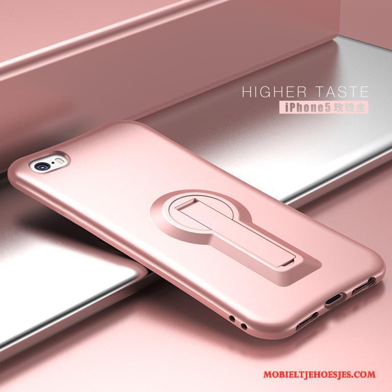 iPhone 5/5s Hoes Schrobben Anti-fall Eenvoudige Hoesje Telefoon Siliconen Goud