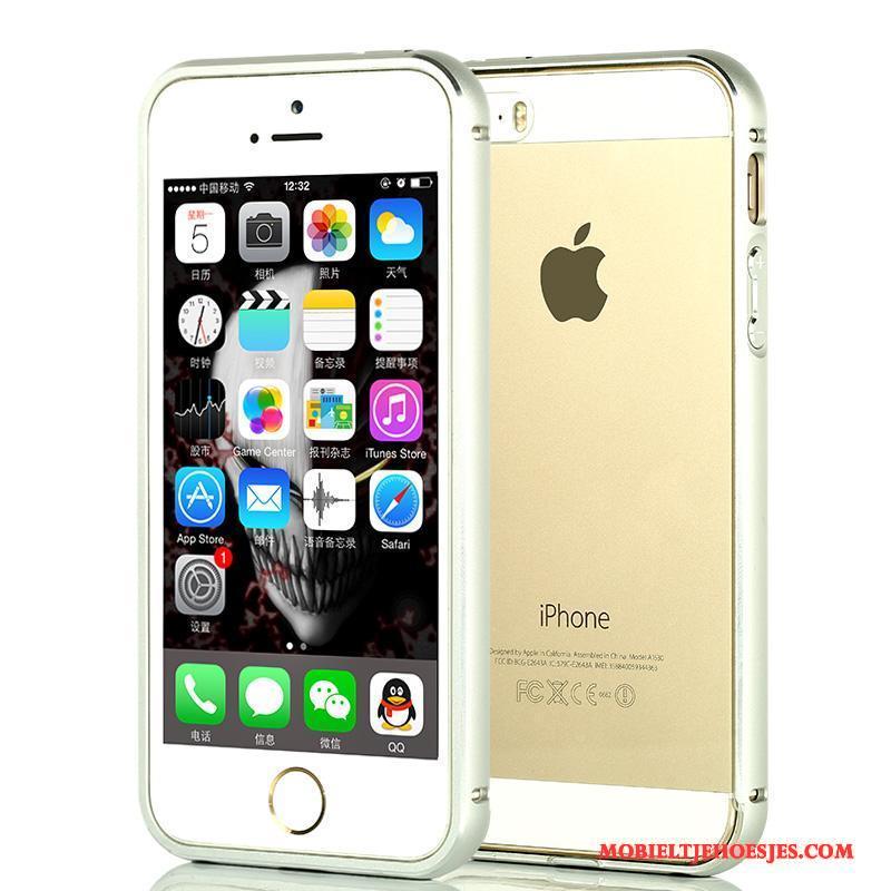 iPhone 5/5s Hoesje Blauw Eenvoudige Metaal Dun Doorzichtig All Inclusive Achterklep