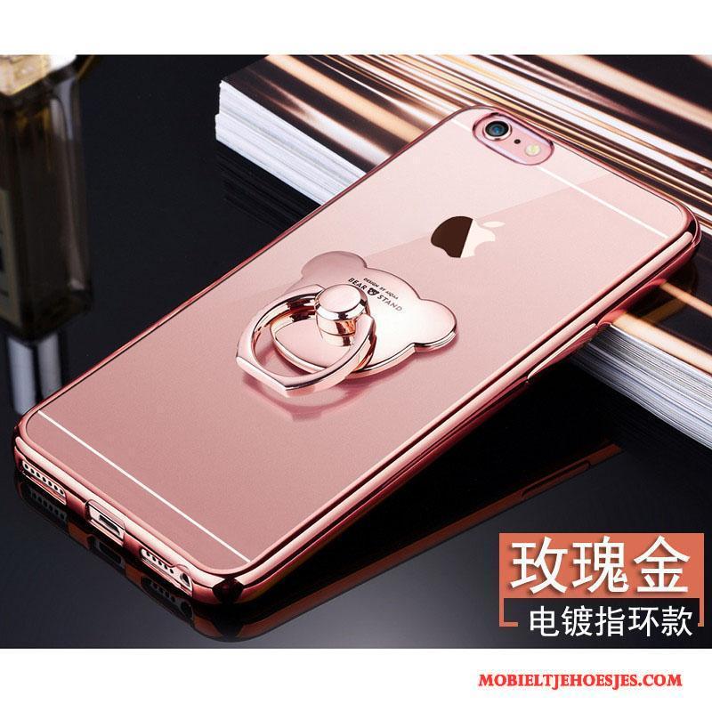 iPhone 5/5s Hoesje Hanger All Inclusive Bescherming Anti-fall Siliconen Rose Goud Doorzichtig