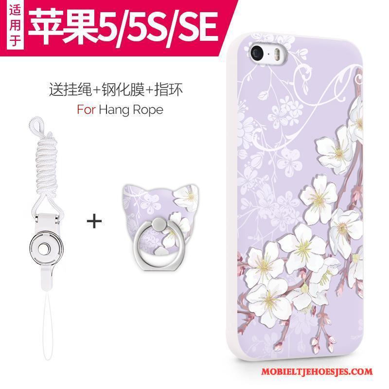 iPhone 5/5s Hoesje Purper Mobiele Telefoon Hoes All Inclusive Dun Zacht Anti-fall