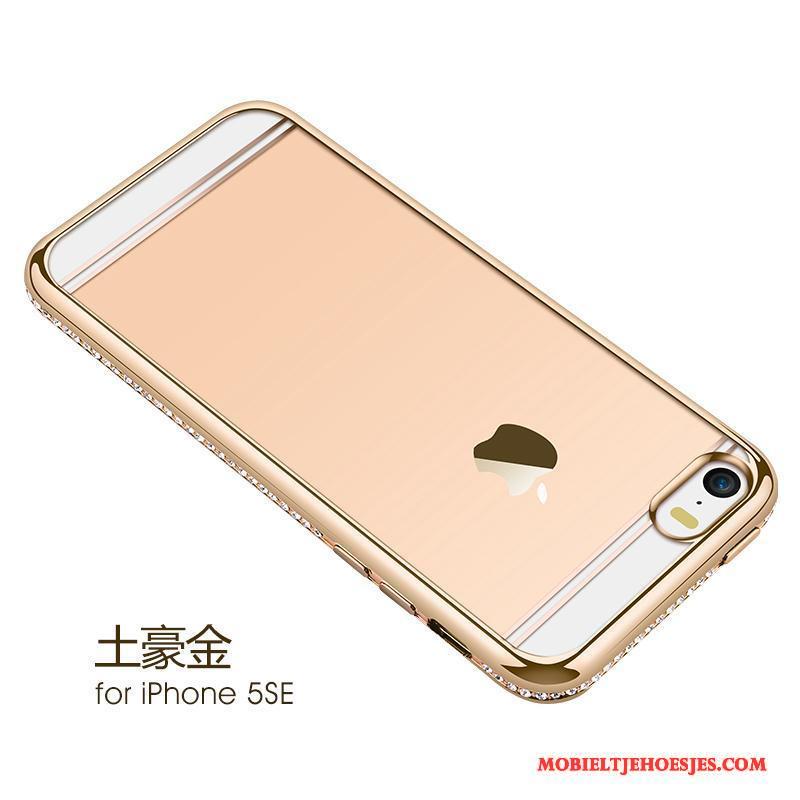 iPhone 5/5s Hoesje Siliconen Bescherming Hoes Zilver Met Strass Trend Luxe