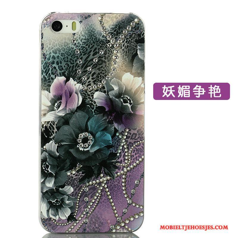 iPhone 5/5s Hoesje Telefoon Met Strass Scheppend Persoonlijk Blauw Mooie Spotprent