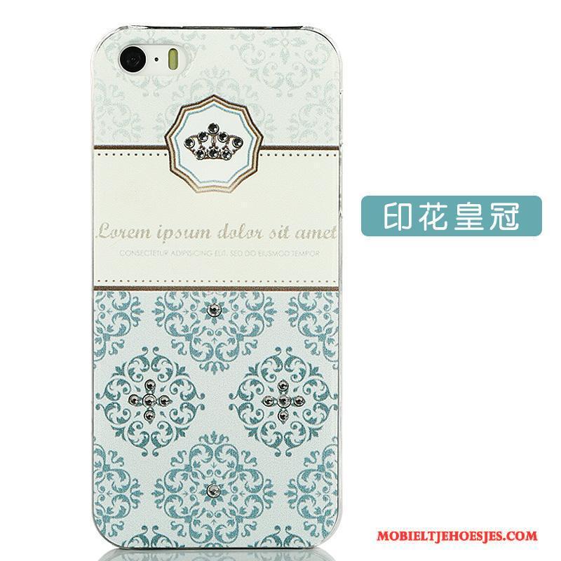 iPhone 5/5s Hoesje Telefoon Met Strass Scheppend Persoonlijk Blauw Mooie Spotprent