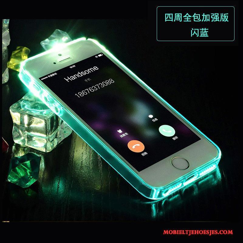 iPhone 5/5s Hoesje Telefoon Purper Scheppend Bescherming Doorzichtig Mobiele Telefoon