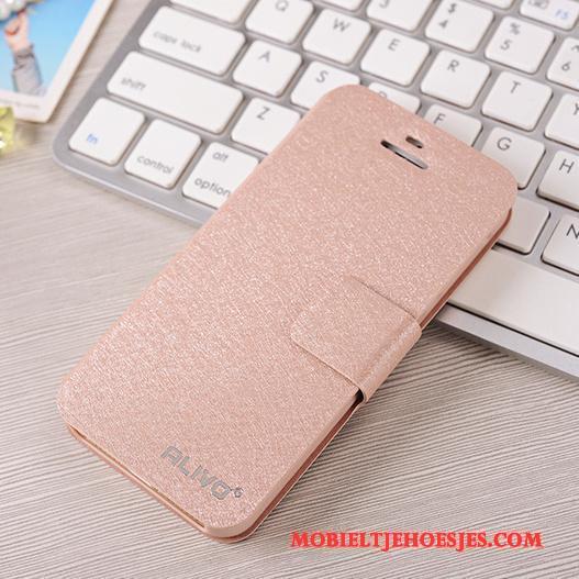 iPhone 5/5s Hoesje Telefoon Rood Anti-fall Folio Bescherming Leren Etui