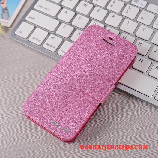 iPhone 5/5s Hoesje Telefoon Rood Anti-fall Folio Bescherming Leren Etui