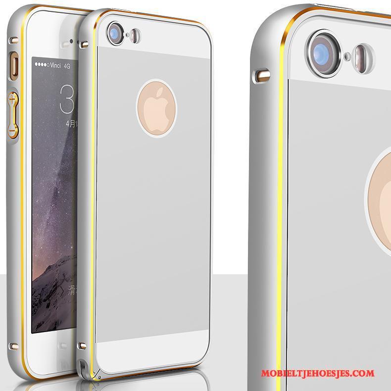 iPhone 5/5s Omlijsting Rood Achterklep Hoesje Telefoon Legering Bescherming Goud