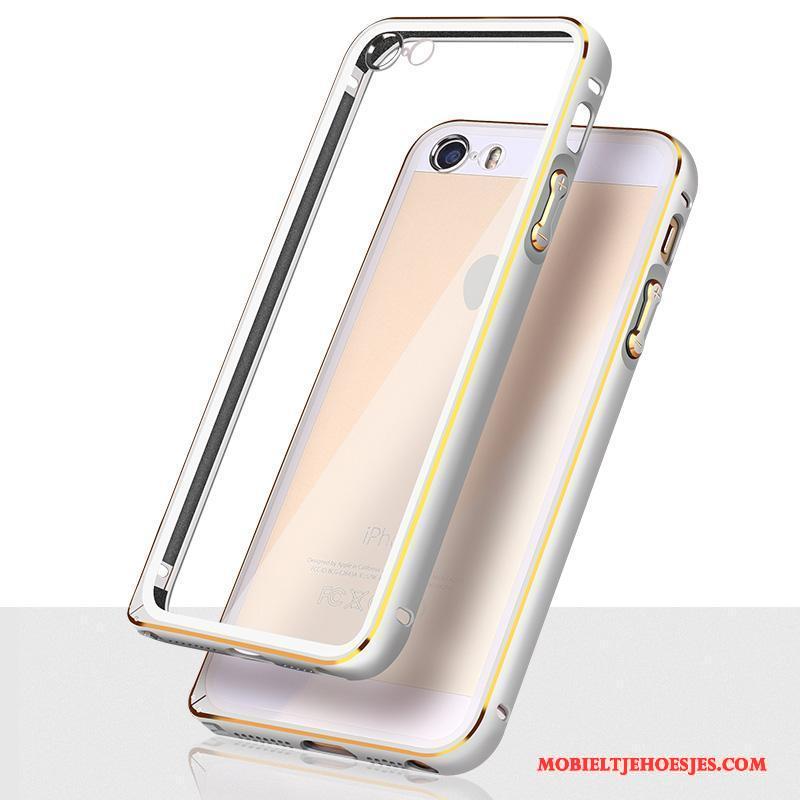 iPhone 5/5s Omlijsting Rood Achterklep Hoesje Telefoon Legering Bescherming Goud