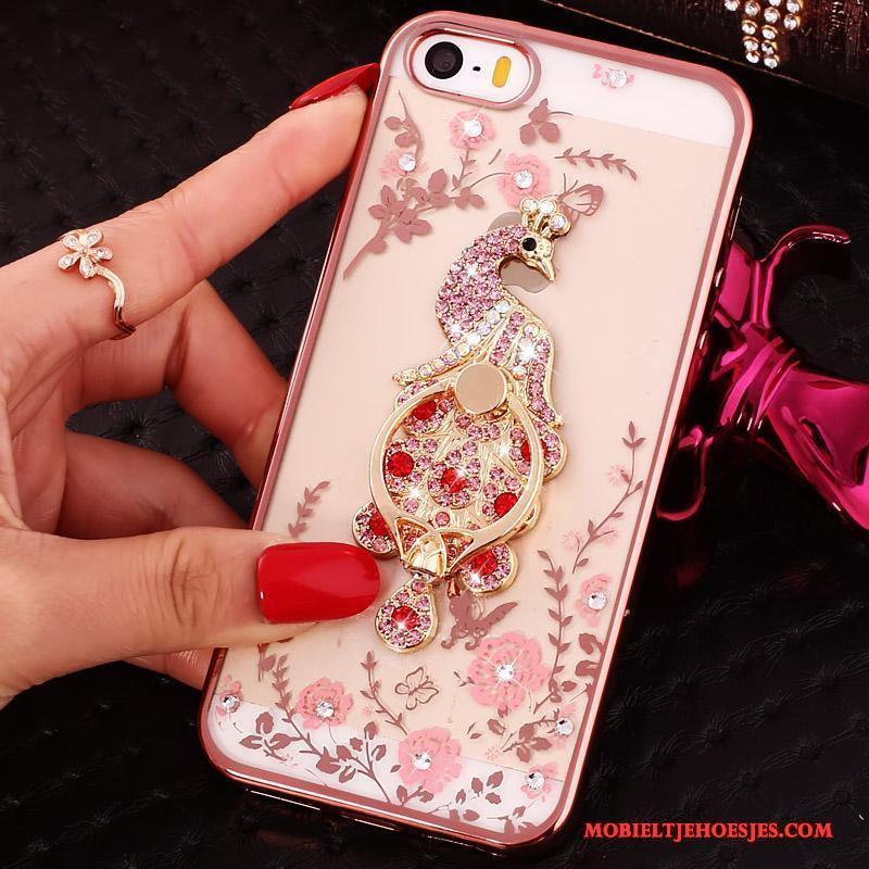 iPhone 5/5s Purper Hoesje Gesp Zacht Met Strass All Inclusive Ring