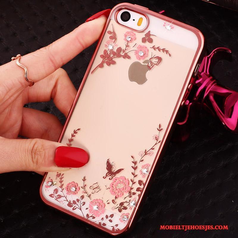 iPhone 5/5s Purper Hoesje Gesp Zacht Met Strass All Inclusive Ring