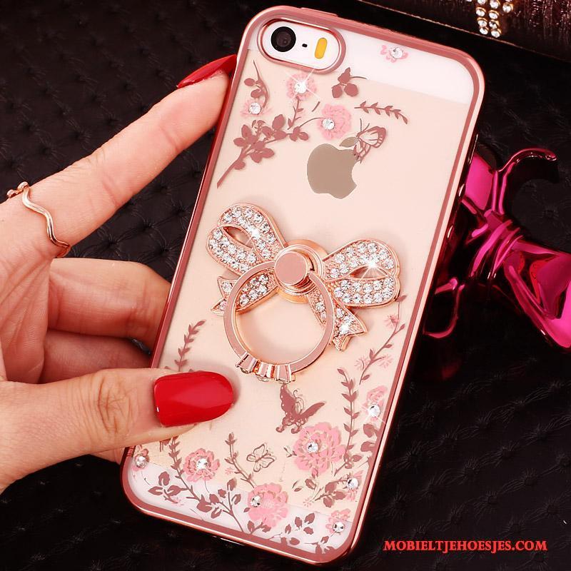 iPhone 5/5s Purper Hoesje Gesp Zacht Met Strass All Inclusive Ring