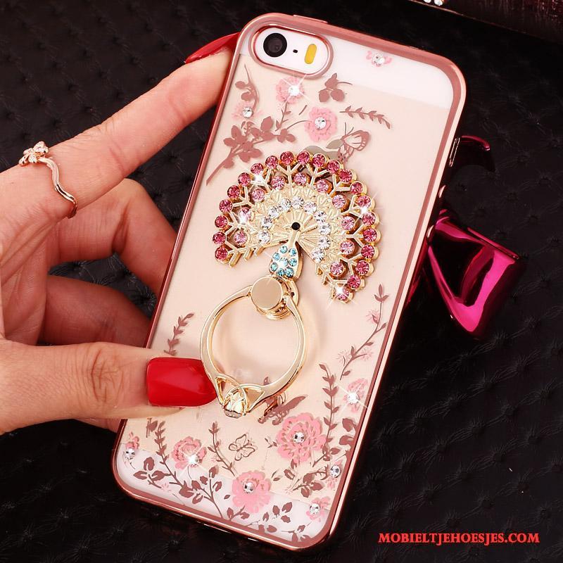 iPhone 5/5s Purper Hoesje Gesp Zacht Met Strass All Inclusive Ring