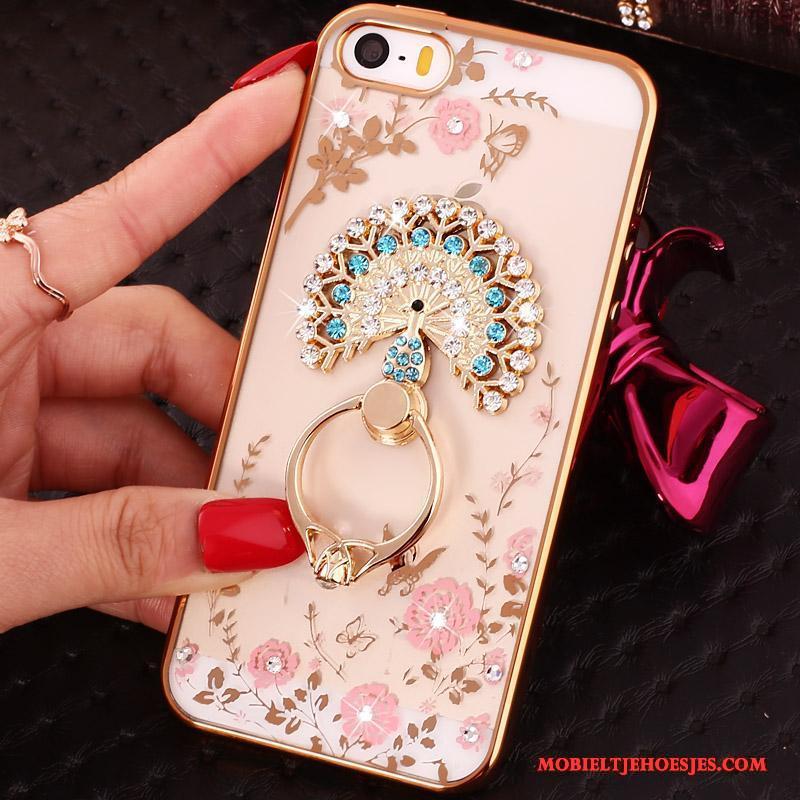 iPhone 5/5s Purper Hoesje Gesp Zacht Met Strass All Inclusive Ring