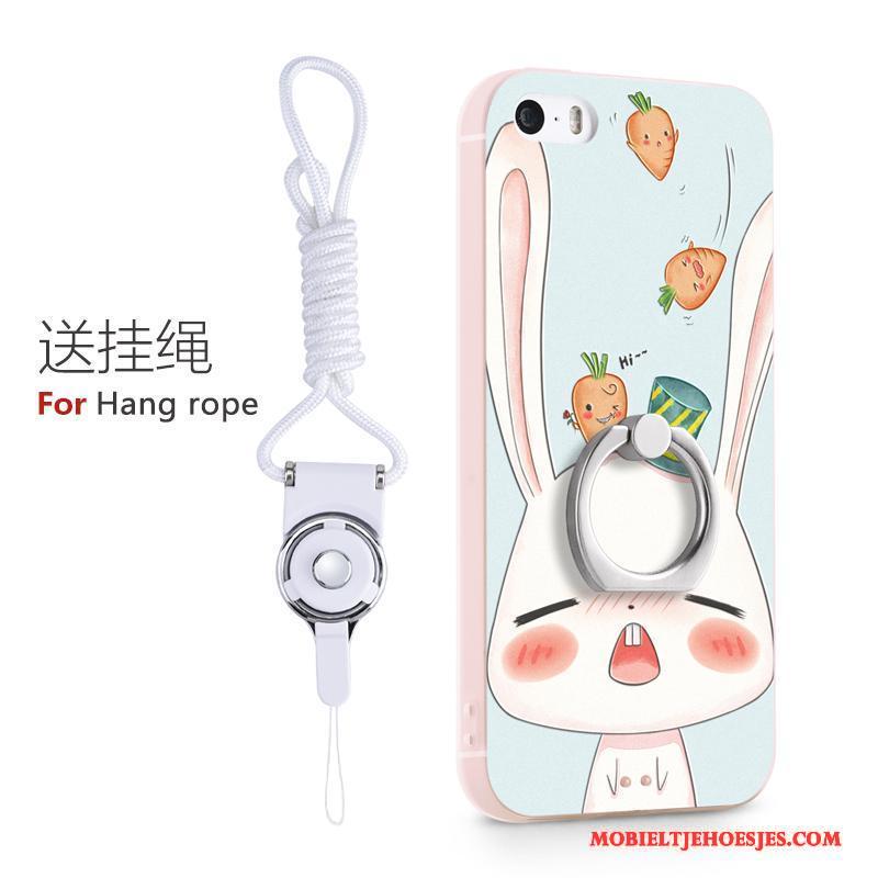 iPhone 5/5s Ring Mooie Roze Hoesje Telefoon Siliconen Ondersteuning Trend