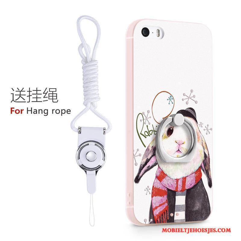 iPhone 5/5s Ring Mooie Roze Hoesje Telefoon Siliconen Ondersteuning Trend