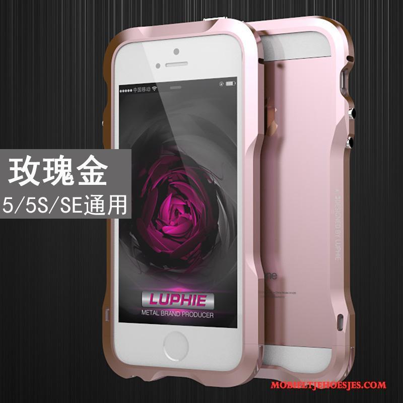 iPhone 5/5s Rose Goud Metaal Anti-fall Hoesje Telefoon Omlijsting Nieuw