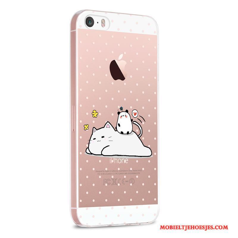 iPhone 5/5s Roze Spotprent Hoes Hoesje Telefoon Anti-fall Siliconen Mooie