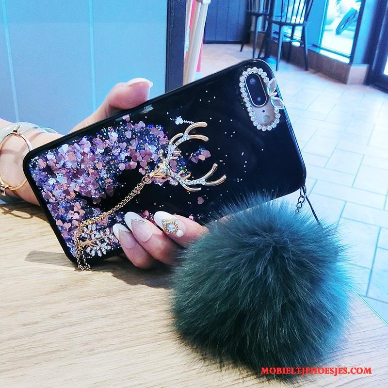 iPhone 5/5s Scheppend Persoonlijk Pompom Trend Vloeistof Hoesje Telefoon Blauw