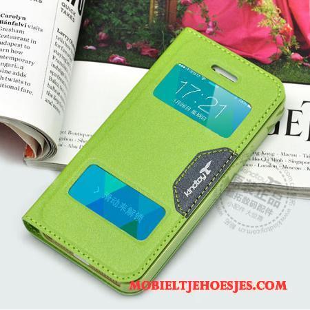 iPhone 5c Bescherming Hoesje Telefoon Geel Leren Etui Folio