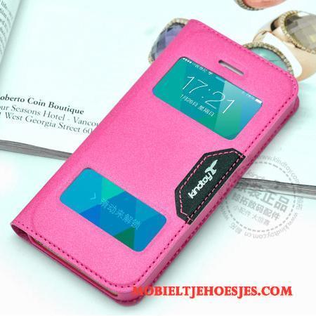 iPhone 5c Bescherming Hoesje Telefoon Geel Leren Etui Folio