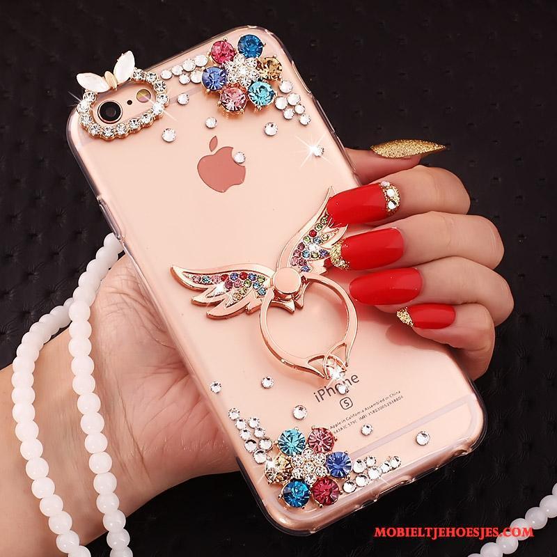 iPhone 5c Hanger Hoesje Telefoon Bescherming Scheppend Roze Rood Ring