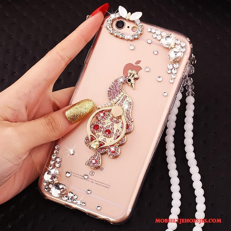 iPhone 5c Hanger Hoesje Telefoon Bescherming Scheppend Roze Rood Ring