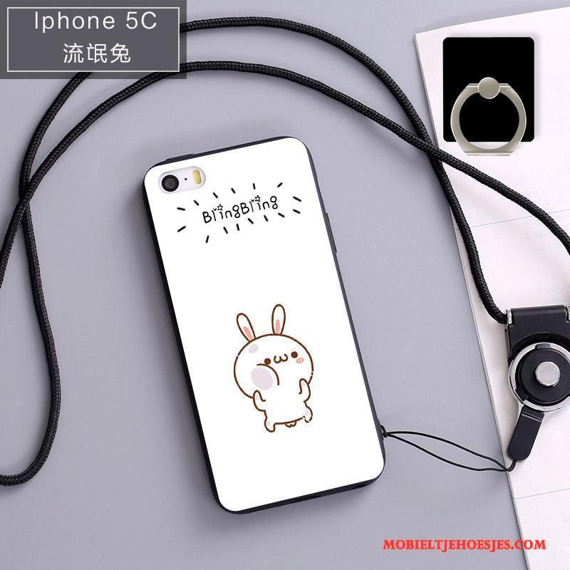 iPhone 5c Mobiele Telefoon Zwart Siliconen Zacht Hoesje Telefoon Bescherming Hanger