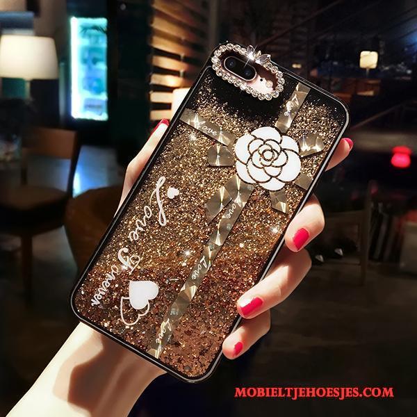 iPhone 6/6s All Inclusive Scheppend Siliconen Met Strass Hoesje Telefoon Goud Luxe