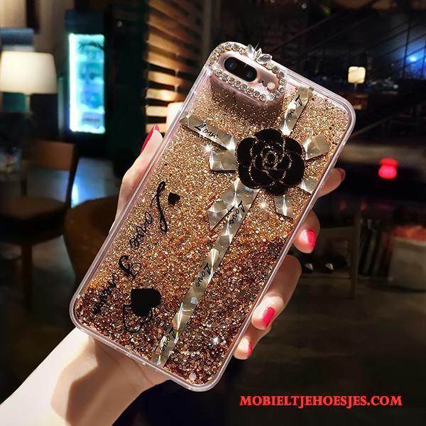 iPhone 6/6s All Inclusive Scheppend Siliconen Met Strass Hoesje Telefoon Goud Luxe