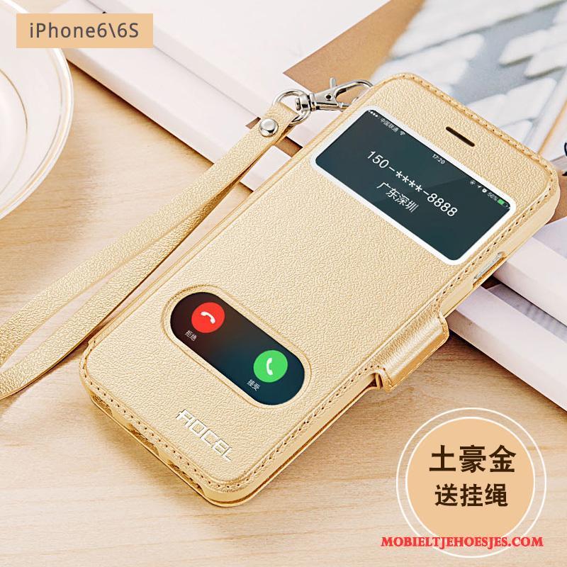 iPhone 6/6s Bescherming Anti-fall Leren Etui Hoesje Telefoon Folio Siliconen All Inclusive