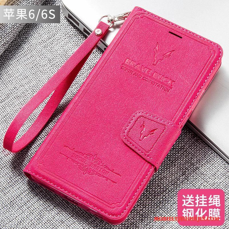 iPhone 6/6s Bescherming Leren Etui Vintage Hoesje Telefoon All Inclusive Rood Anti-fall