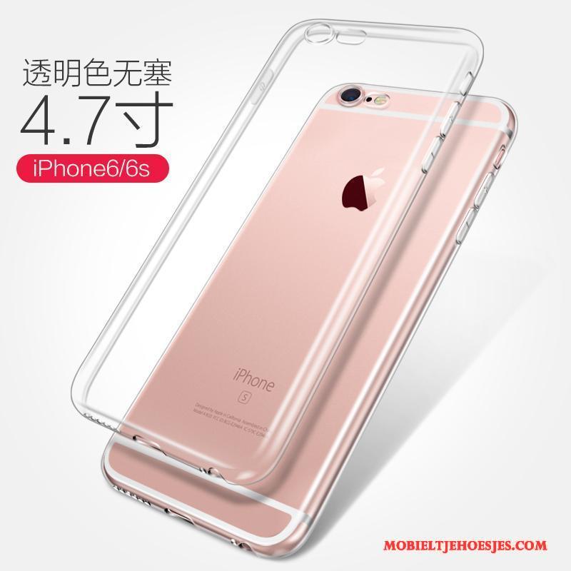 iPhone 6/6s Bescherming Roze Hoes Siliconen Hoesje Telefoon Zacht Doorzichtig