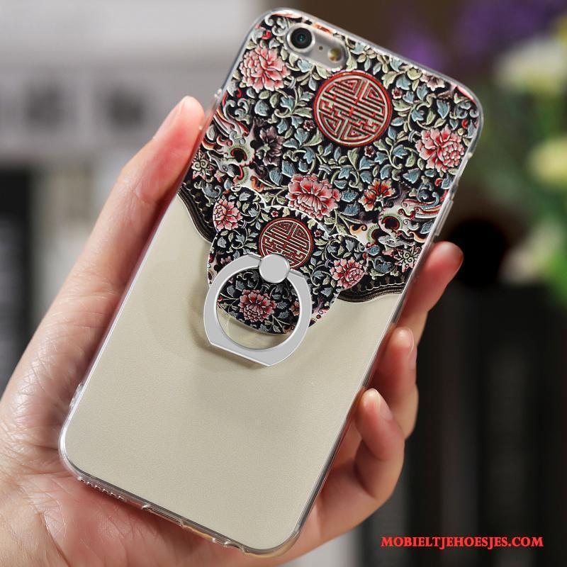 iPhone 6/6s Bloemen Zacht Hanger Bescherming Net Red Hoesje Reliëf