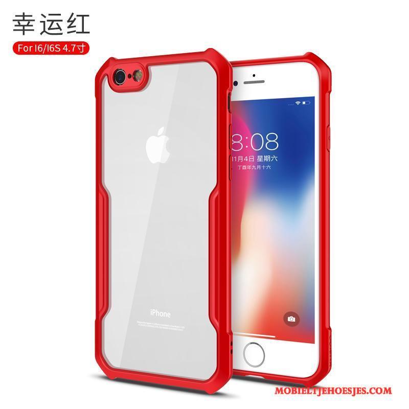 iPhone 6/6s Doorzichtig All Inclusive Anti-fall Zacht Zwart Hoesje Telefoon Trend