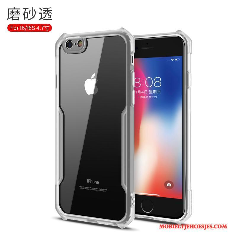 iPhone 6/6s Doorzichtig All Inclusive Anti-fall Zacht Zwart Hoesje Telefoon Trend