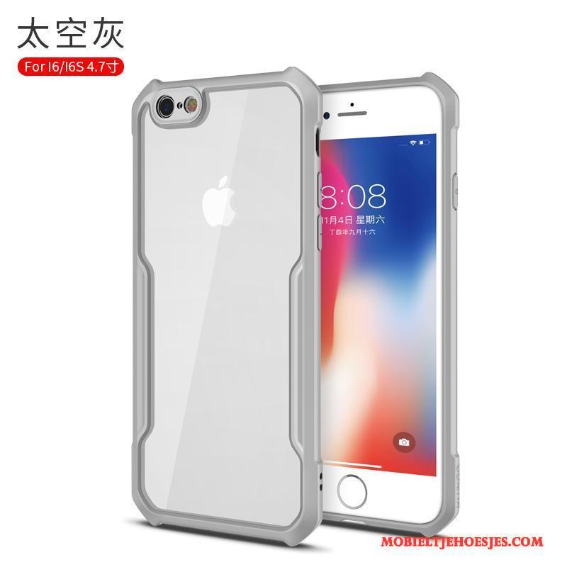 iPhone 6/6s Doorzichtig All Inclusive Anti-fall Zacht Zwart Hoesje Telefoon Trend